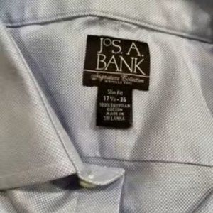 Dress Shirt Blue Slim Fit 17.5 x 36 French Cuff Signature